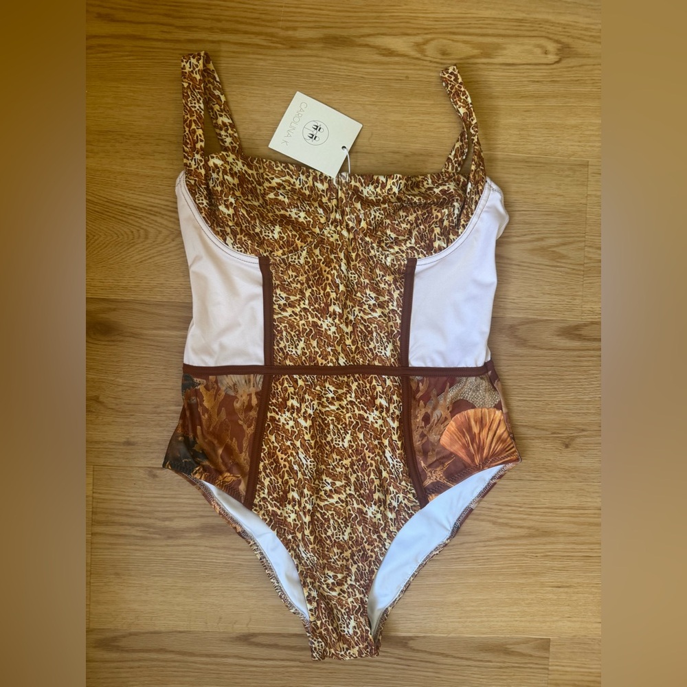 Carolina k Leopard Print One-Piece Swimsuit